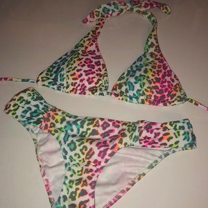 VS Halter Bikini Top & Side Ruched Low-rise Bottom